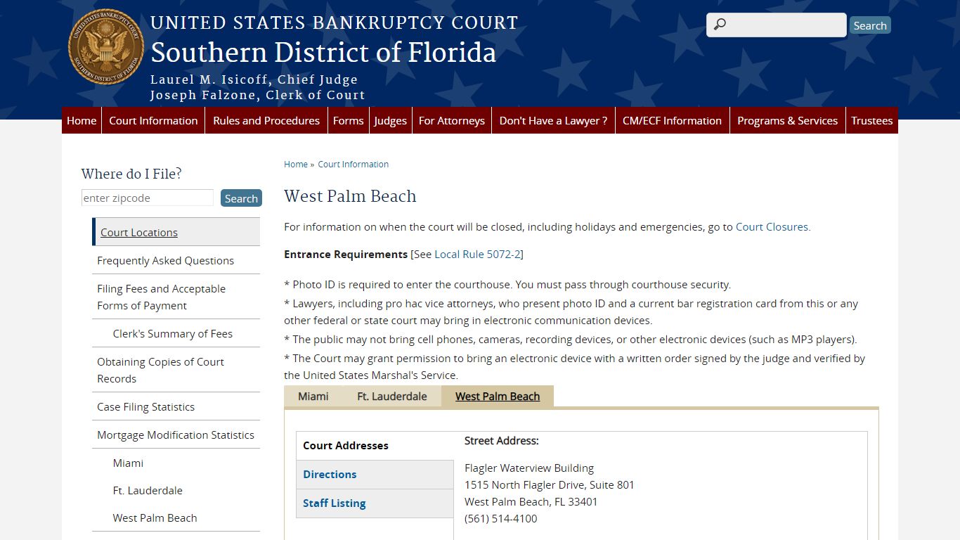 West Palm Beach | Southern District of Florida - United States Courts